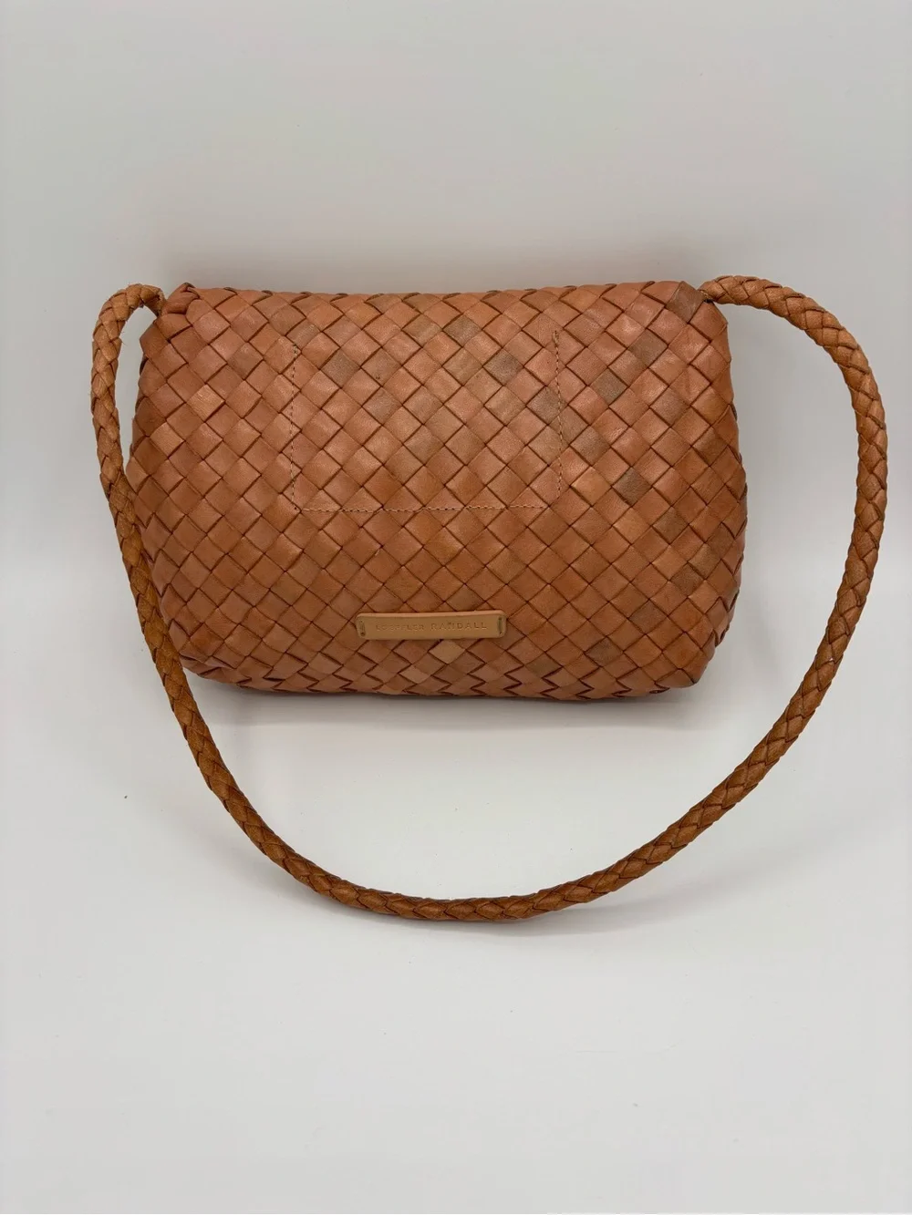 Loeffler Randall Woven Leather Shoulder Bag - Camel - Picture 2 of 5